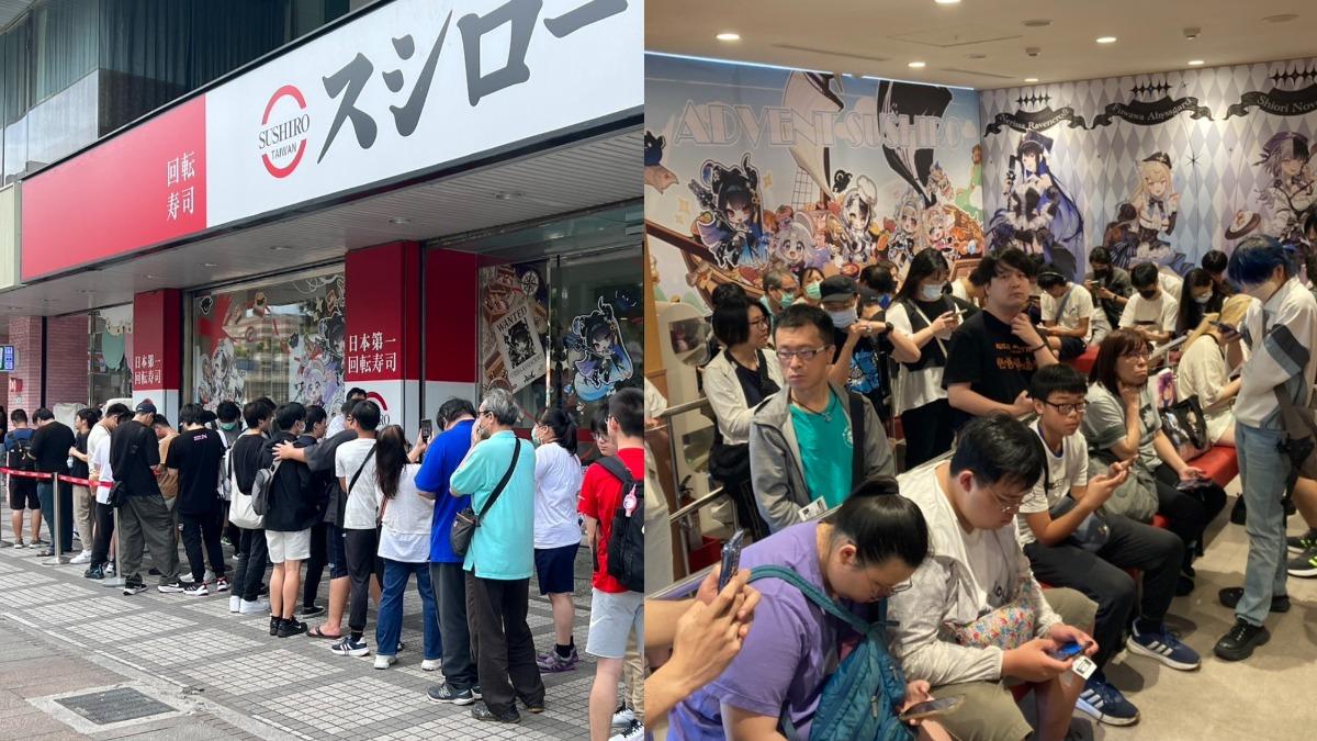 直擊／壽司郎新聯名排爆！門市逾30人開搶　頭香8點就到