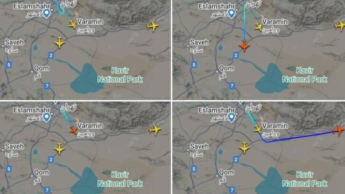 「Flightradar24」顯示關閉領空的伊朗竟有幾架飛機起飛離開德黑蘭,讓網友狂問:「哈米尼逃了?」。(圖/翻攝自 X@Flightradar24)