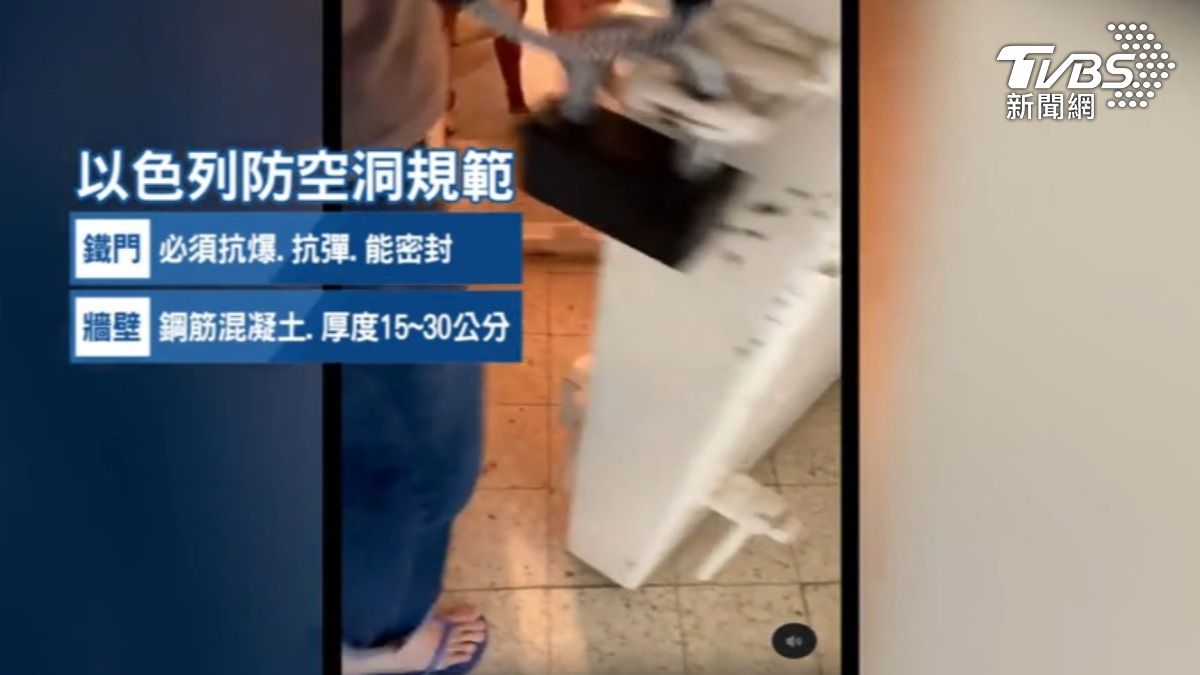 以色列官方對於防空洞有嚴格規範,例如鐵門需抗爆、牆壁厚度至少15cm。(畫面提供 benjiamin_hapiru)