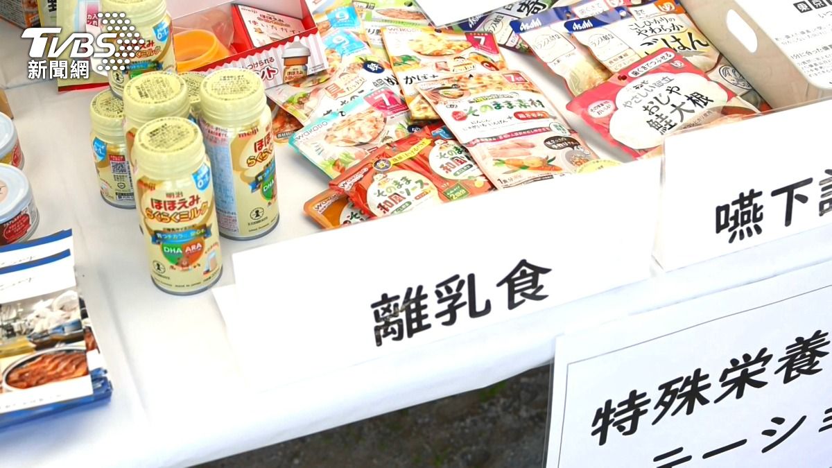 日本防災食品不只防過敏，還有嬰幼兒用商品。(圖／陳宥翔攝)