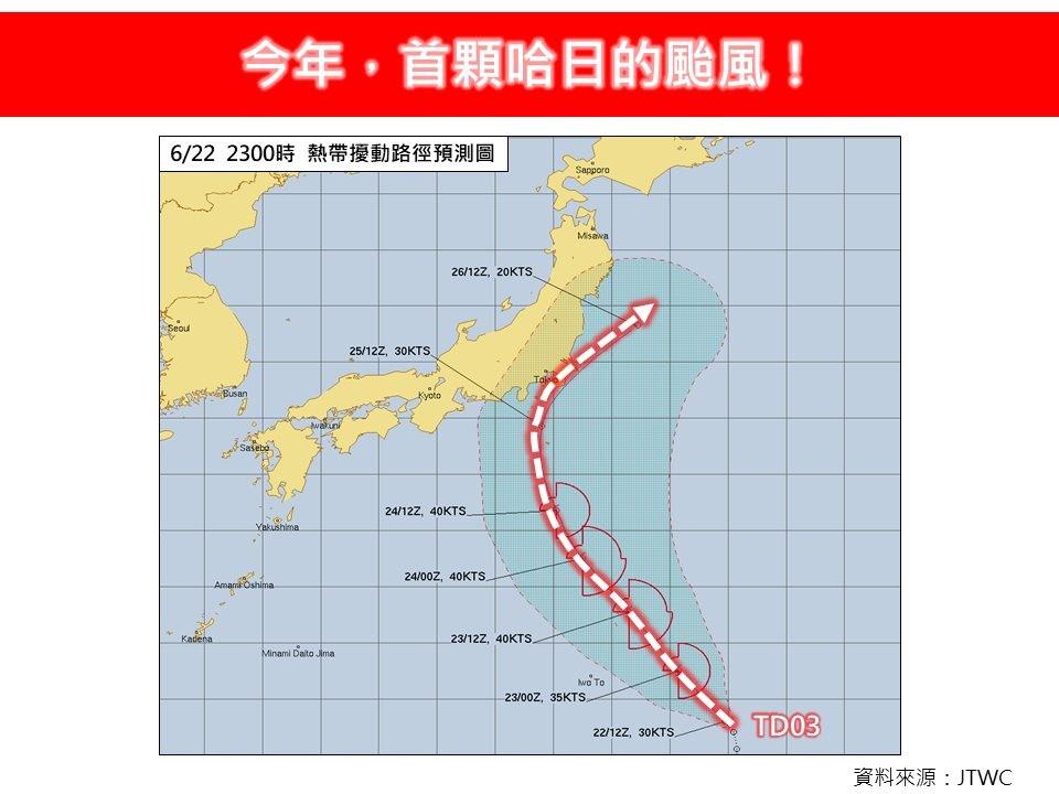 聖帕颱風預計將朝日本方向前進。（圖／翻攝自林老師氣象站臉書）