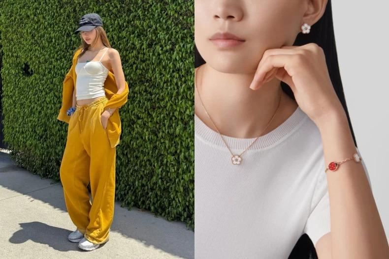 Van Cleef & Arpels Lucky Spring 手鍊。(圖/翻攝自IG@lalalalisa_m、VCA官網)