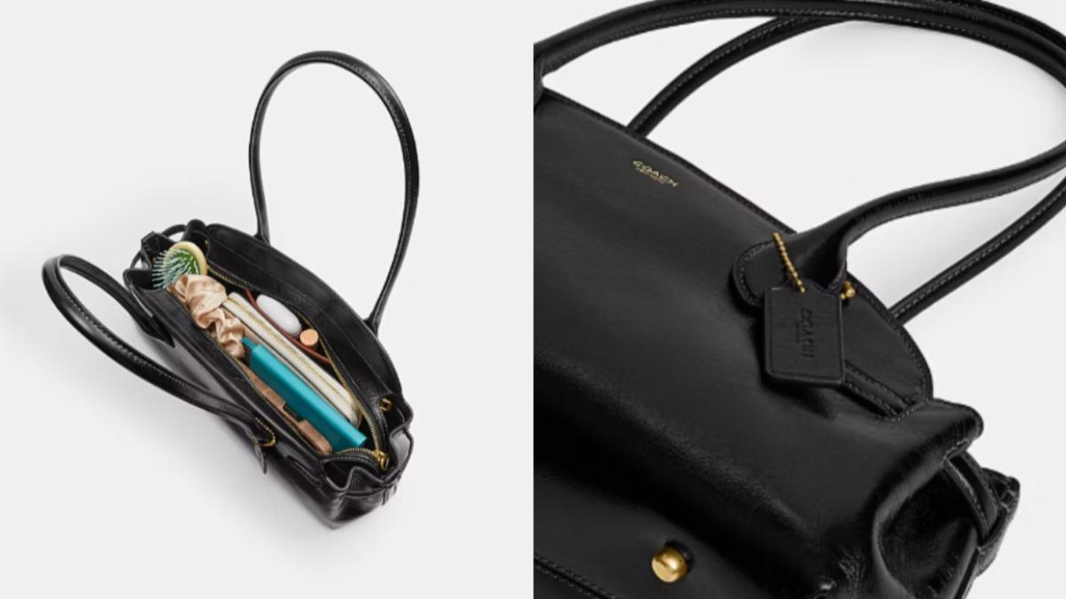 Coach Empire Carryall 系列的 34 手袋,內部空間大,配備多功能插槽,可收納小型隨身必需品。(圖/Coach官網)