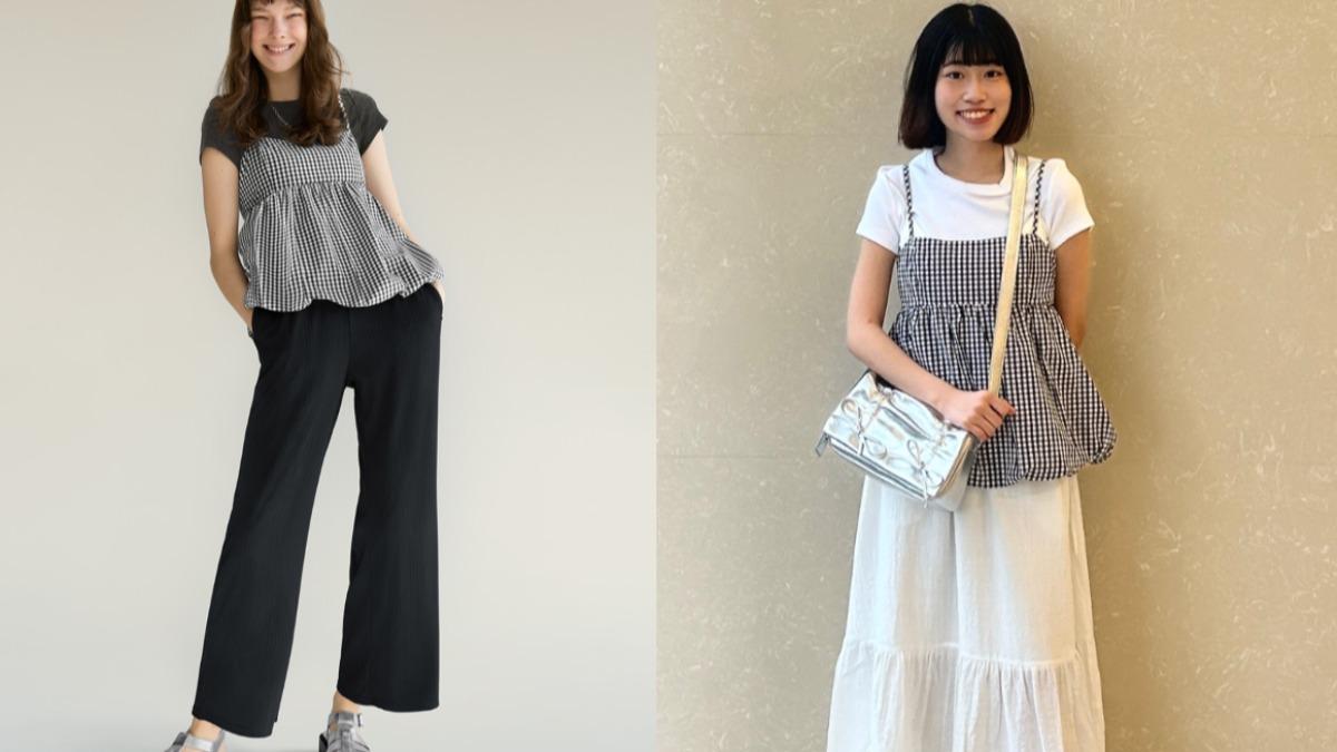 背心+短T疊穿,是現今部落客最愛的夏日疊穿公式。(圖/GU官網)