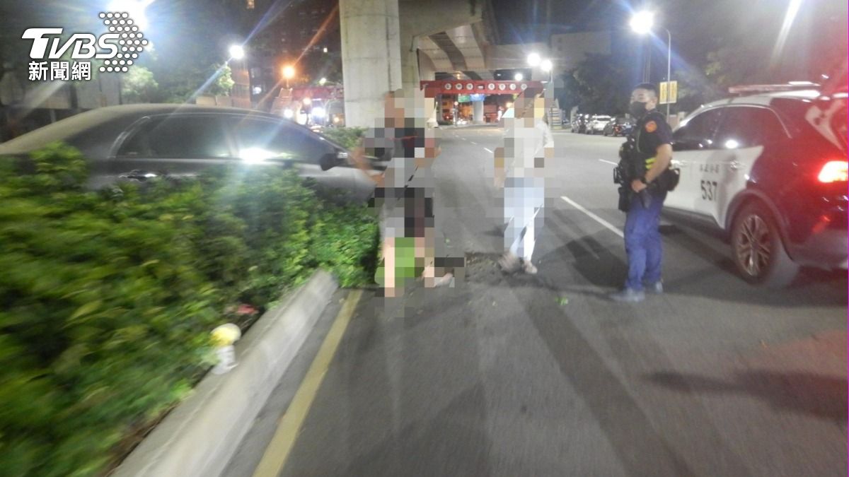 喵星人路過...台中男夜駕嚇壞急閃「失控衝上分隔島」