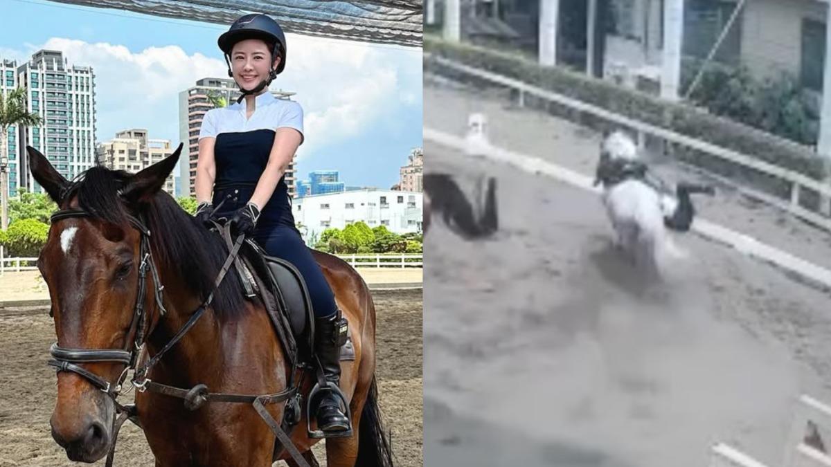 賴薇如練馬時不慎重摔。（圖／翻攝自IG）