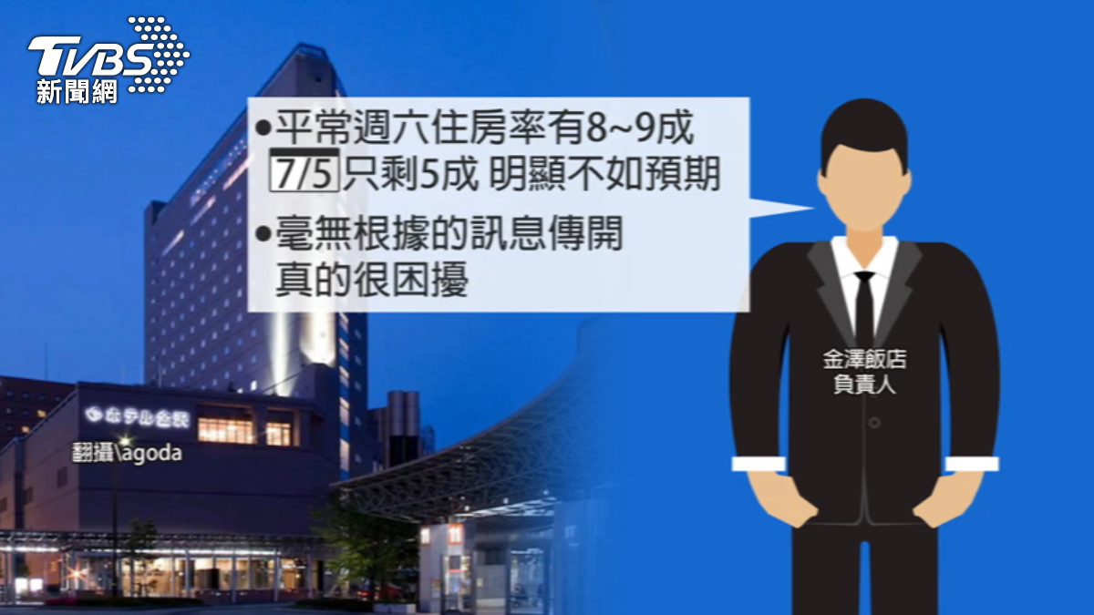日本地震傳言衝擊當地觀光業。(圖/TVBS)