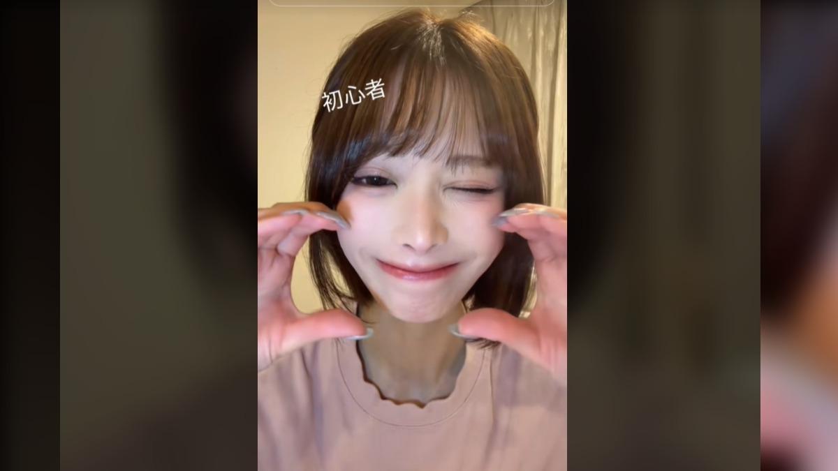 米娜在TikTok上傳影片大都也跟一口吃有關。（圖／翻攝tiktok@mina14504）