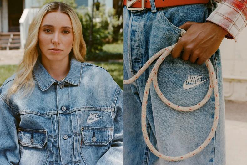 NIKE 與 Levi’s 再度聯手推出全新聯名膠囊系列,將運動精神與經典丹寧輪廓結合。(圖/NIKE提供)