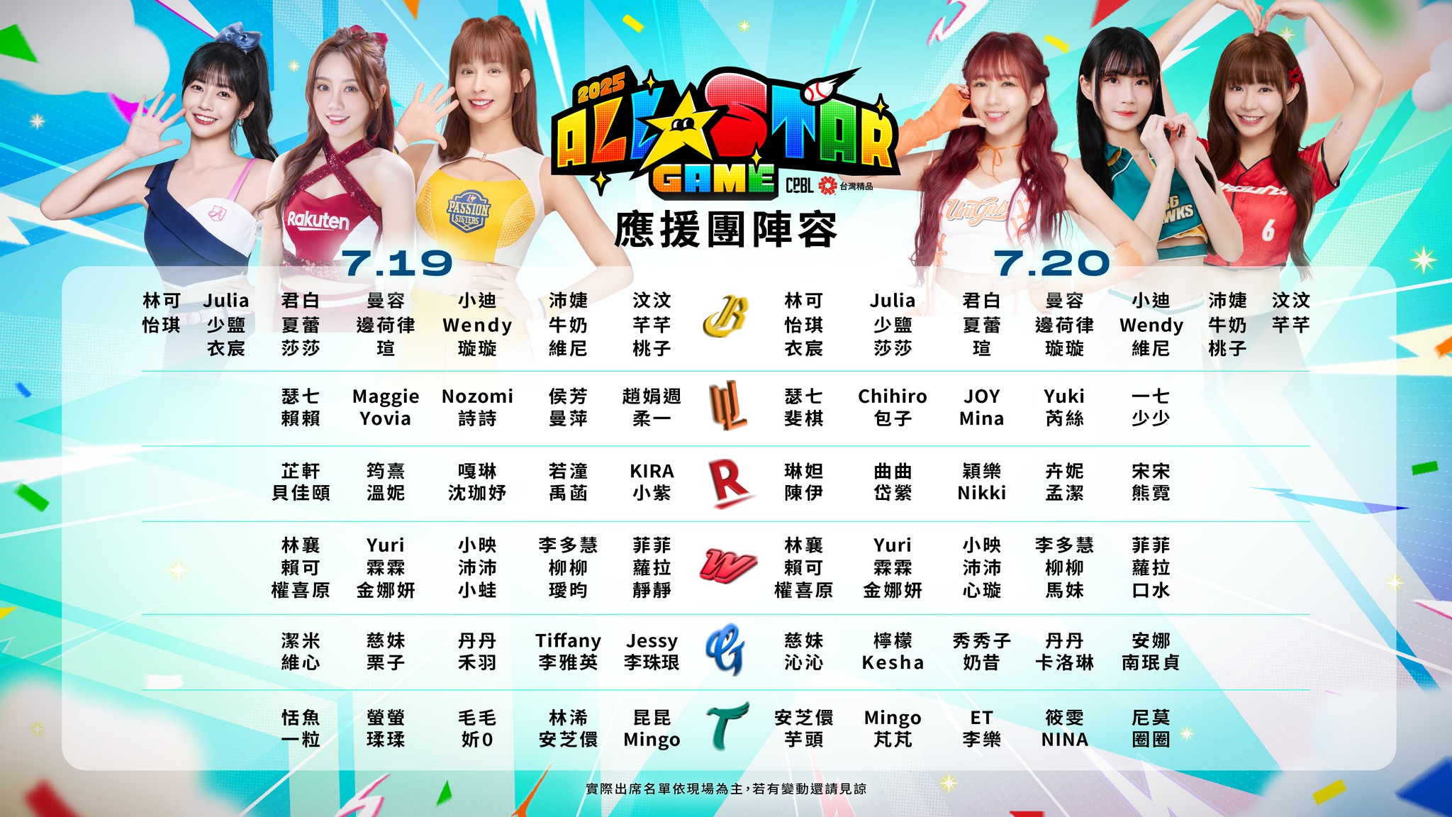 中職明星賽-中職明星賽賽程-中職明星賽名單-中職明星賽啦啦隊-中職明星賽啦啦隊班表