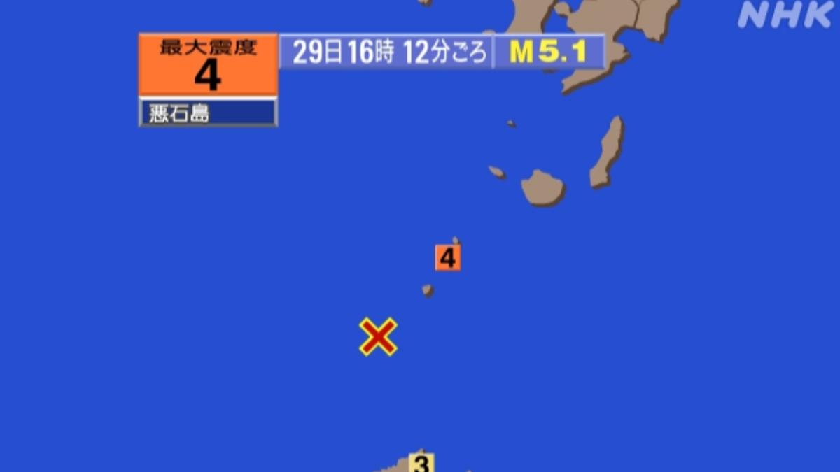 要小心！鹿兒島規模5.1地震　1小時內連兩起震度4級