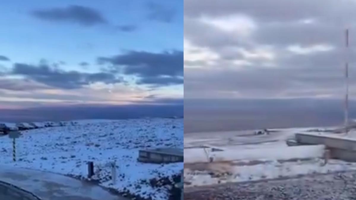 「世界最乾燥沙漠」罕下雪 10年首見白雪奇景曝光