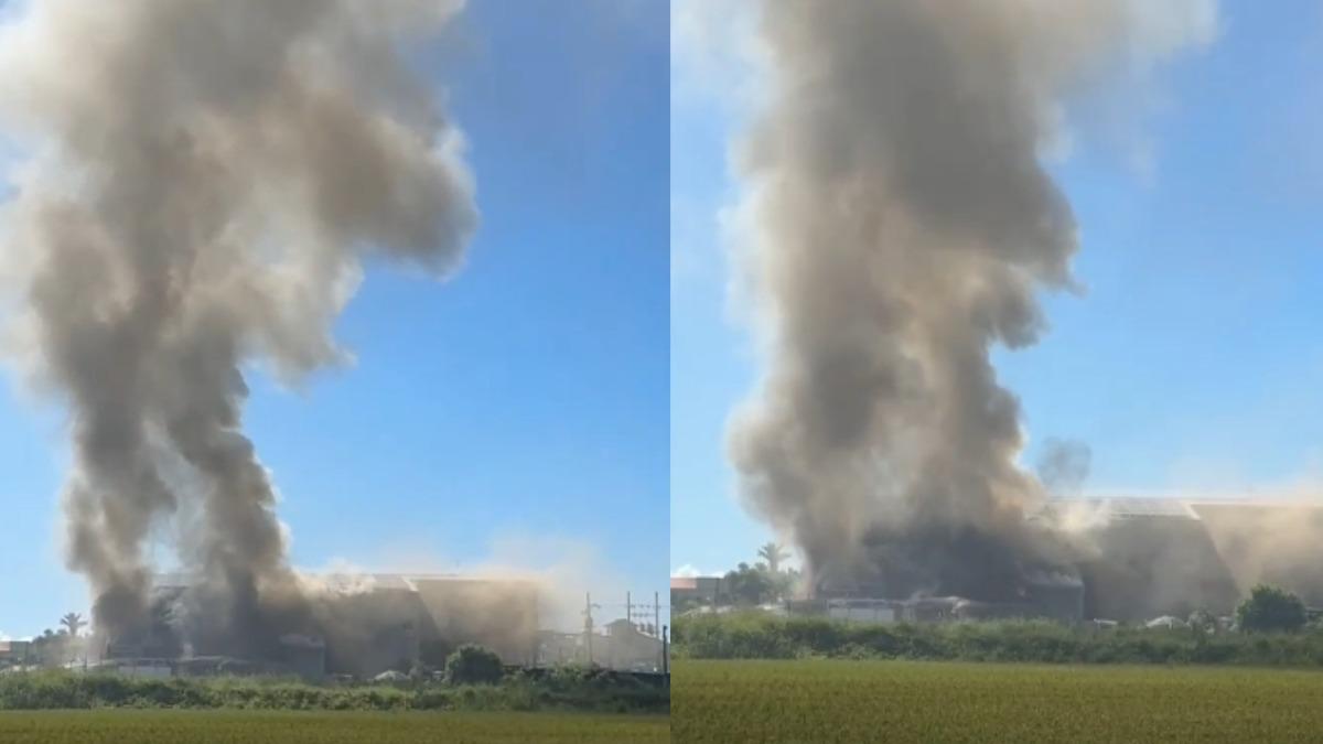 宜蘭五結一處碾米廠發生火警。（圖／宜蘭知識+ 網友檸檬提供）