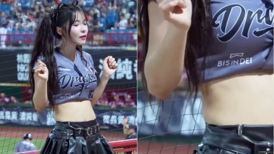 李多慧誇張吸氣並吐氣,只見腹部肌肉從緊實形態瞬間「放鬆切換」。(圖/翻攝自李多慧IG)