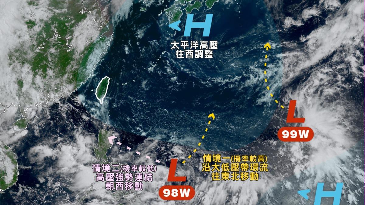 天氣/本週恐有雙颱風! 最新路徑預測出爐