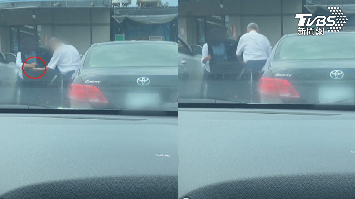 白髮老翁拄拐杖「腳無力手顫抖」開車!外籍看護全程陪同(圖/翻攝Threads@_element_666)