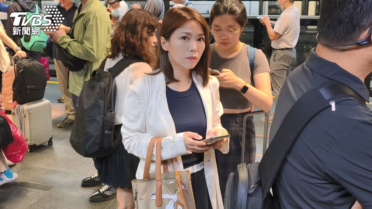 民眾黨立院黨團主任陳智菡也搭乘高鐵南下。(圖/陳冠宇攝)