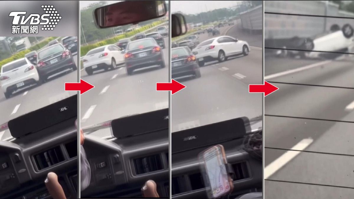 苗栗中山高與彰化國道一號接連發生車禍。(圖∕民眾提供)