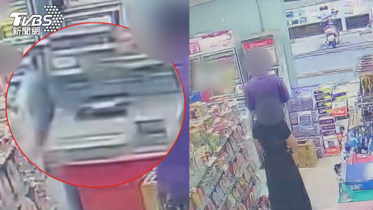 女失主事後回想,紫衣男領完錢臨走時,還轉頭向她道歉,讓她傻眼。(圖/TVBS)