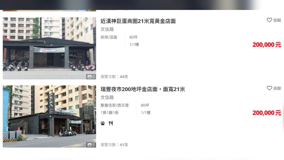 地主開出月租金20萬元招租。(圖/擷取自樂屋網)