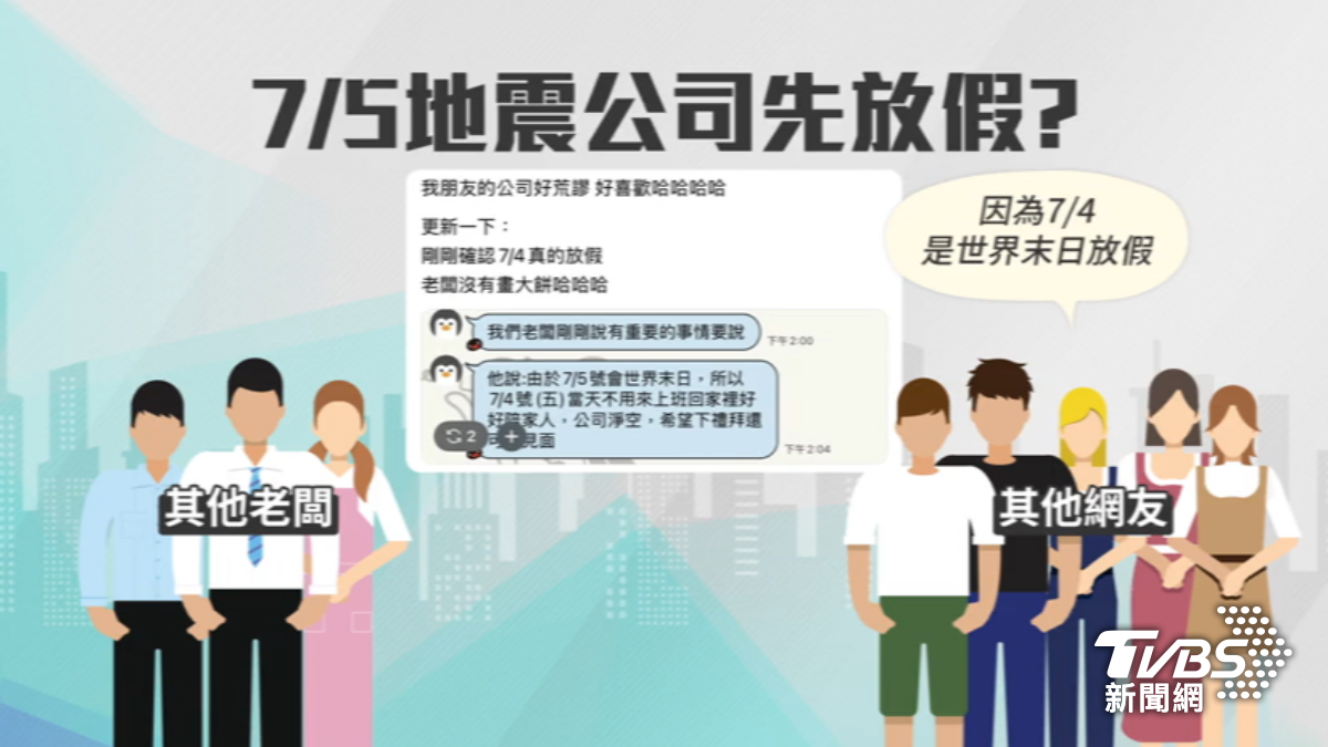 有網友分享,其公司老闆宣布7月4日放假,讓員工能與家人共處。(圖/TVBS)