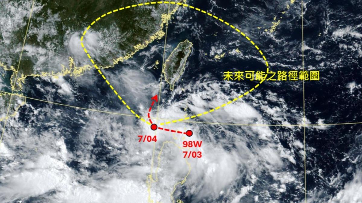 天氣/準颱風丹娜絲「就在家門口」!專家示警:向北移動 週末急變天