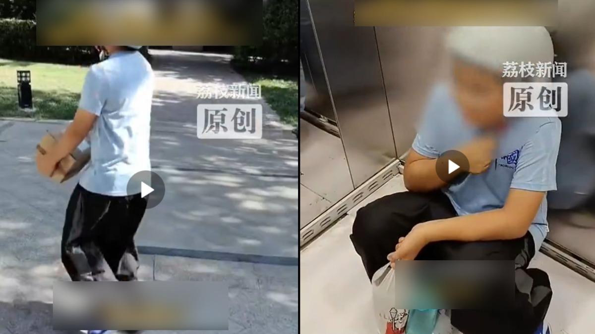 中國一位母親，為了讓不想寫作業的兒子認清現實，直接帶他一起體驗兼職送外賣的生活，結果真的讓孩子表示要回家認真寫作業。（圖／截自微博＠荔枝新聞）