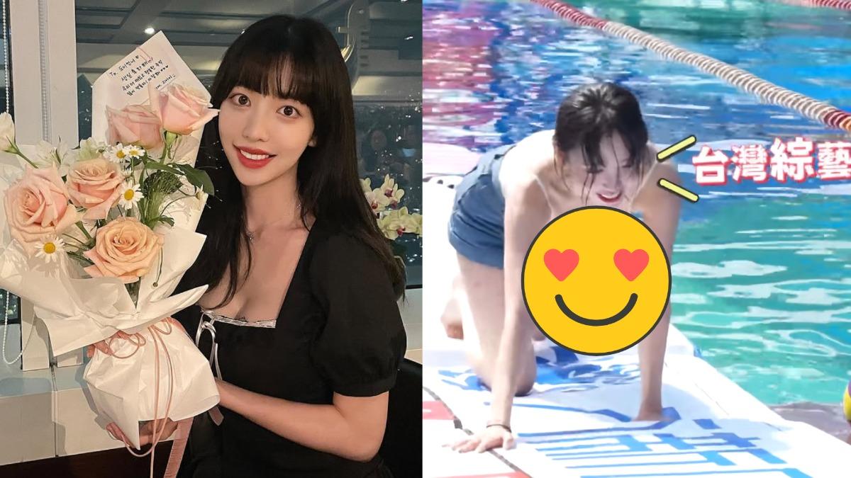 狠甩澎湖風波!尹到怡泳池挑戰辣秀深邃曲線:台灣綜藝節目太難