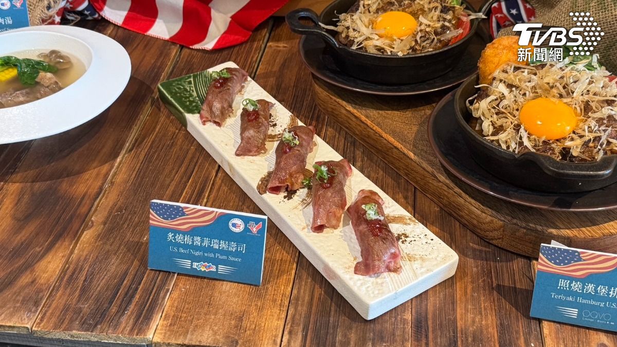 炙燒梅醬菲瑞握壽司酸甜口味清爽開胃。(圖/陳佳宜攝)
