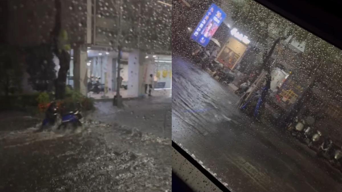 雨炸中台灣!饅頭媽曝文心路「整條淹水」 網嚇傻:世界末日了