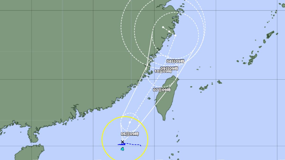 丹娜絲颱風日本氣象廳最新路徑曝光 下周赴沖繩恐狂風暴雨