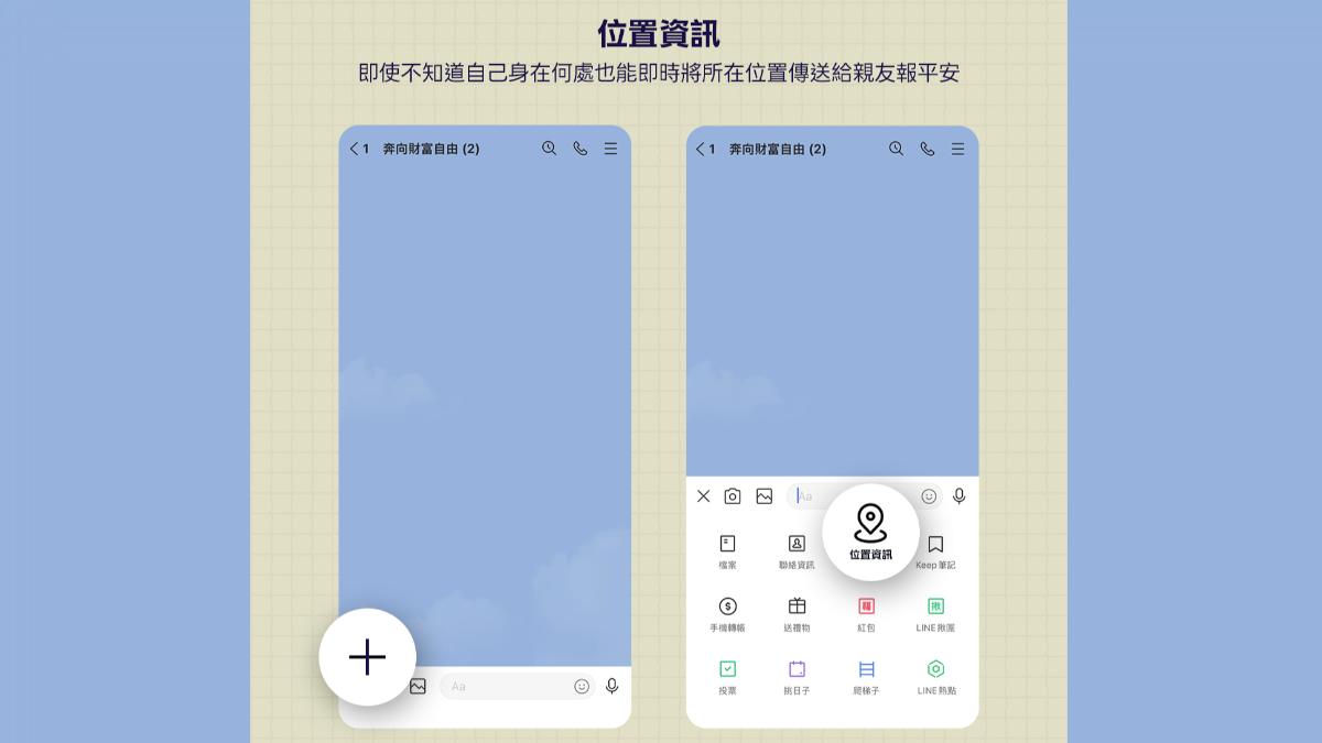 LINE可主動傳送自己的位置訊息。(圖/翻攝自LINE BLOG)