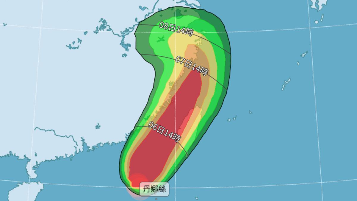 暴風可能抵達時間、機率。（圖／中央氣象署）