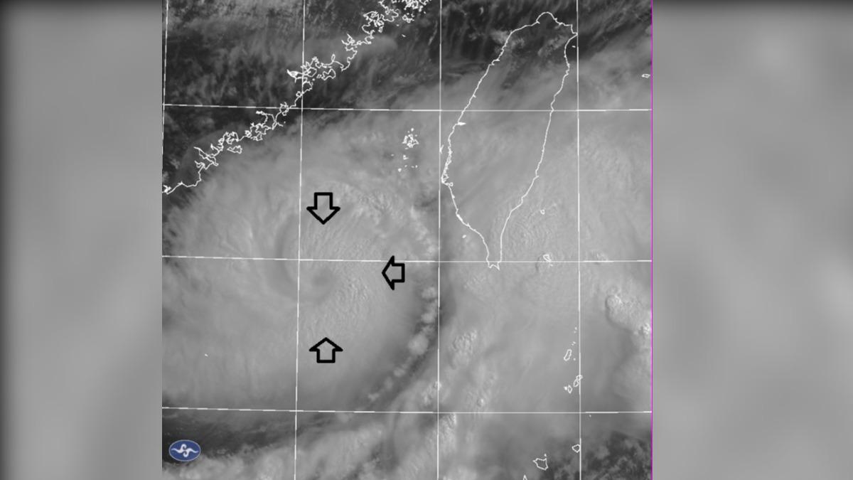 颱風丹娜絲「眼牆雲系向內捲」環繞範圍逾180度 強度逼近中颱