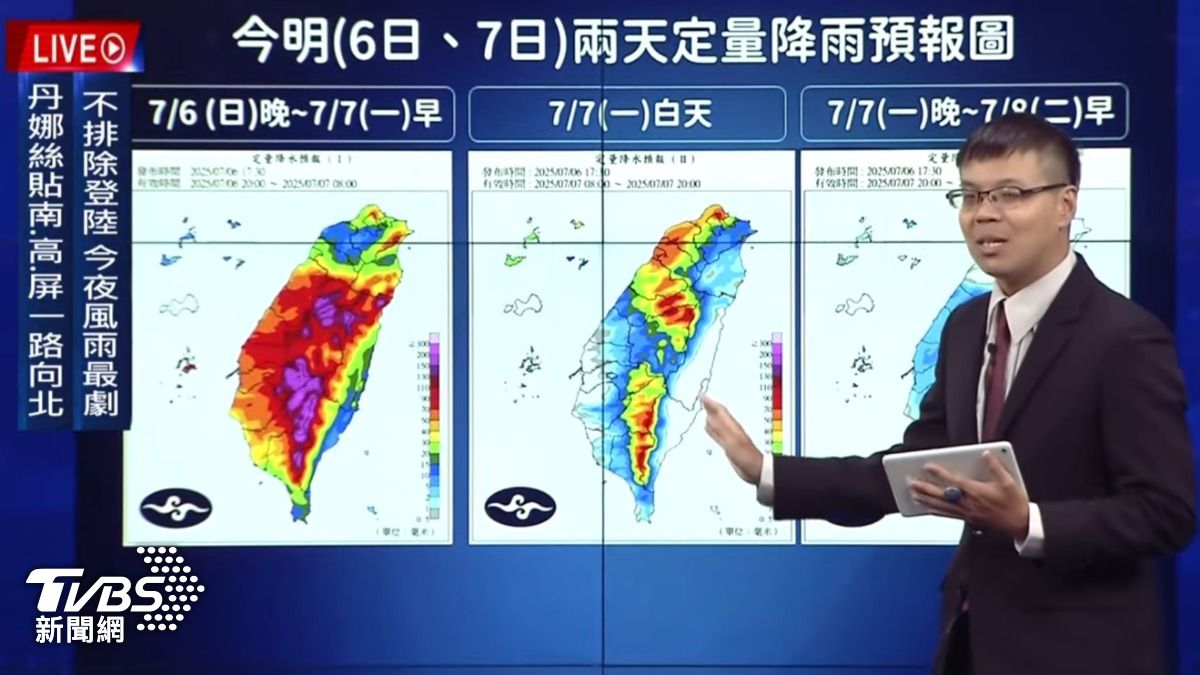 丹娜絲直殺西台!「這時段」又紅又紫 路徑再偏東恐中部登陸