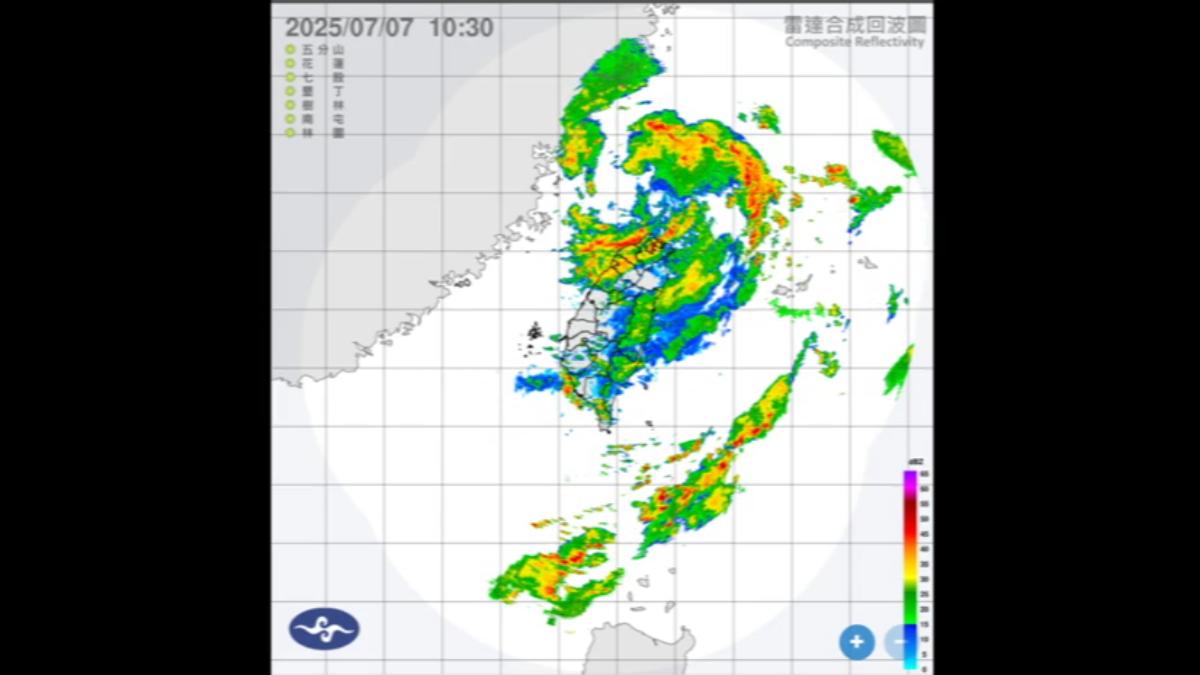丹娜絲登陸後,結構被迅速破壞。(圖片來源/氣象署)