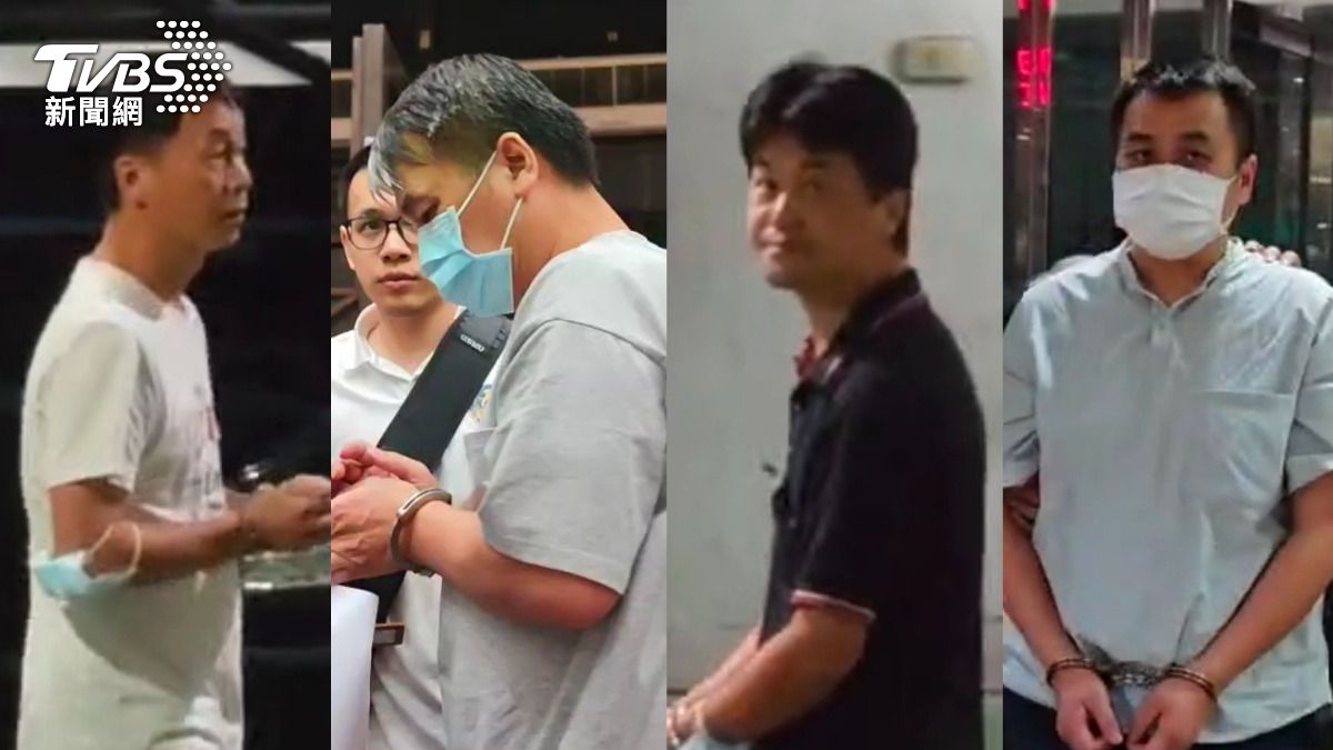 黃國忠、黃國祥、黃千萬、黃培軒四兄弟（由左至右）遭聲押禁見，法院裁定黃千萬交保，其餘3人當庭釋放。（圖／TVBS資料畫面）