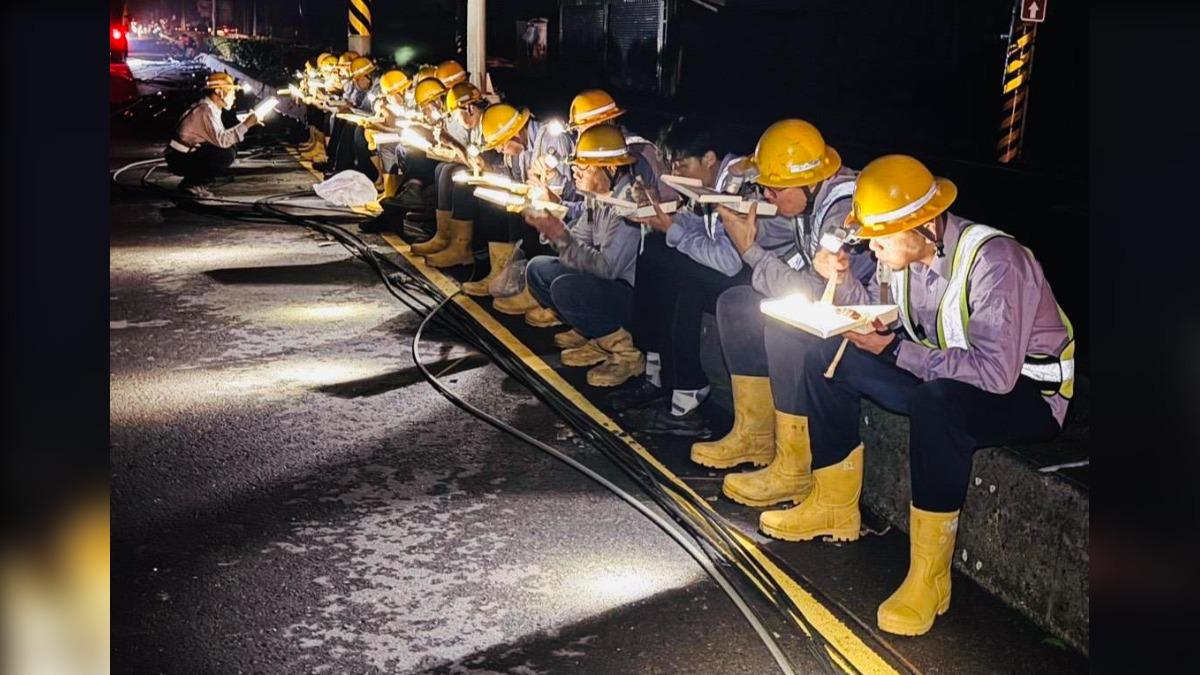 颱風過後...台電連夜搶修 「這張照」讓兩萬人淚喊辛苦了