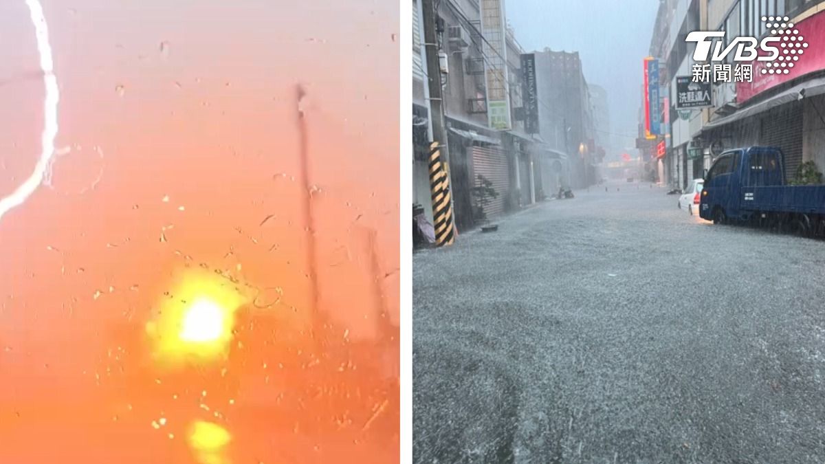 中南部暴雨釀災！彰化泡水4478戶沒電用　閃電劈電桿炸火花