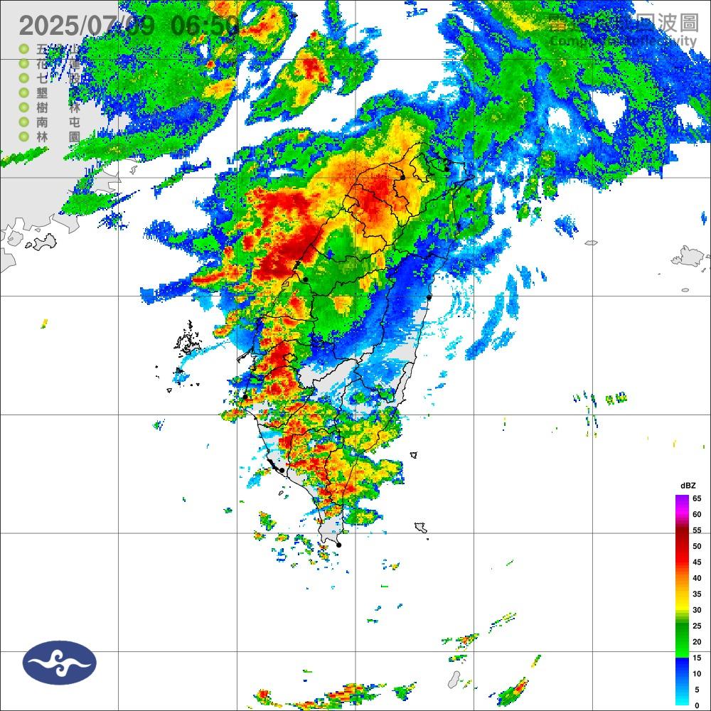 今(9)日全台各地降雨機率大增。(圖/氣象署)