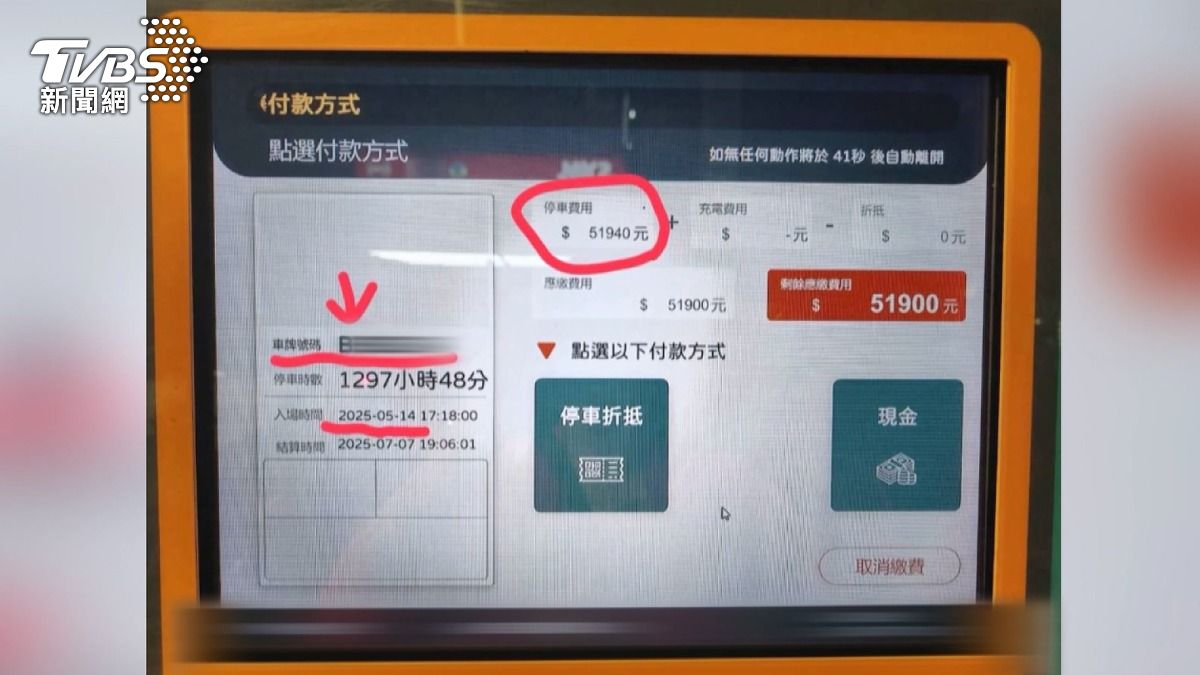 賣場快閃20分!　 停車天價「51900元」，車主驚呆。（圖／TVBS）