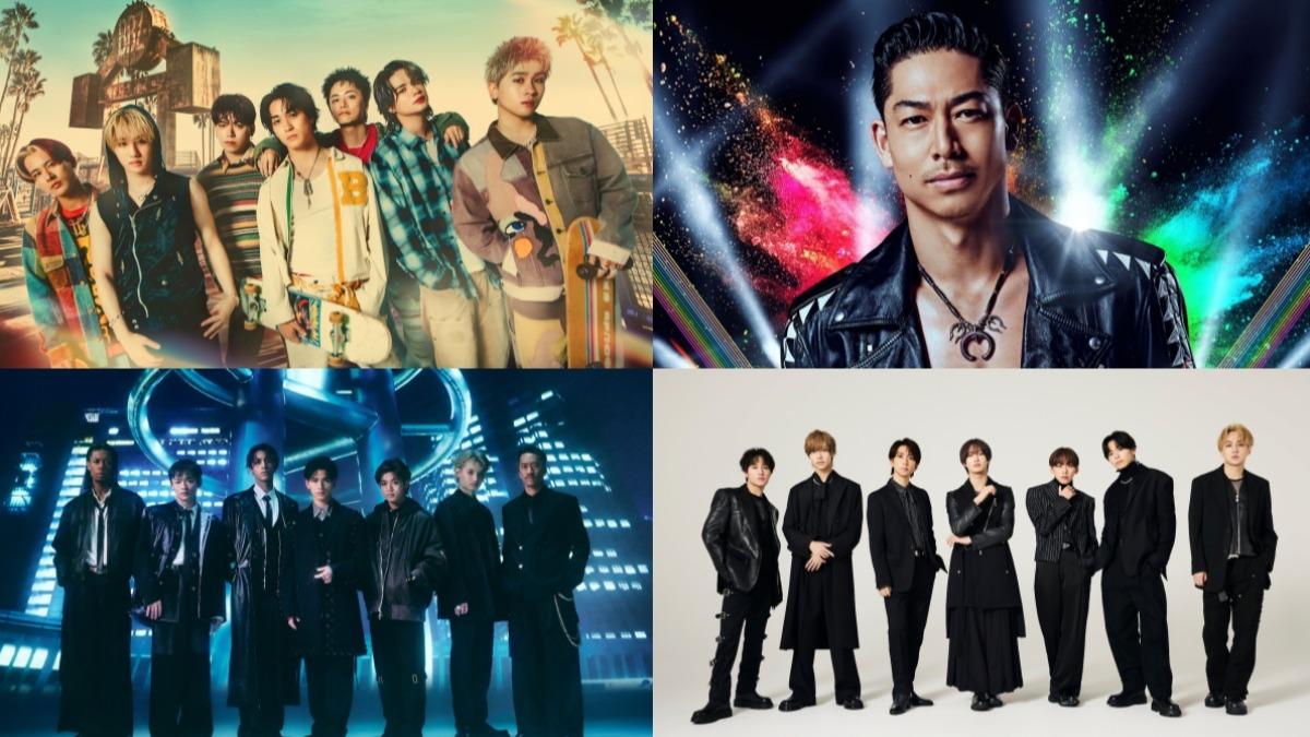 AKIRA將率領LDH兩團BALLISTIK BOYZ（左上）、PSYCHIC FEVER（左下）演出，IMP.（右下）則是首度來台。（圖／寬宏藝術提供）