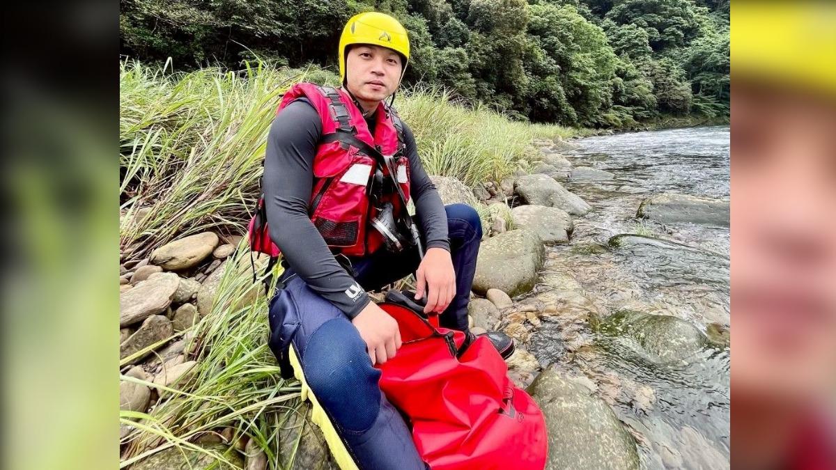 同樣前往救援溺水民眾的義消曹雙全，目前仍在加護病房觀察治療。（圖／家屬提供）