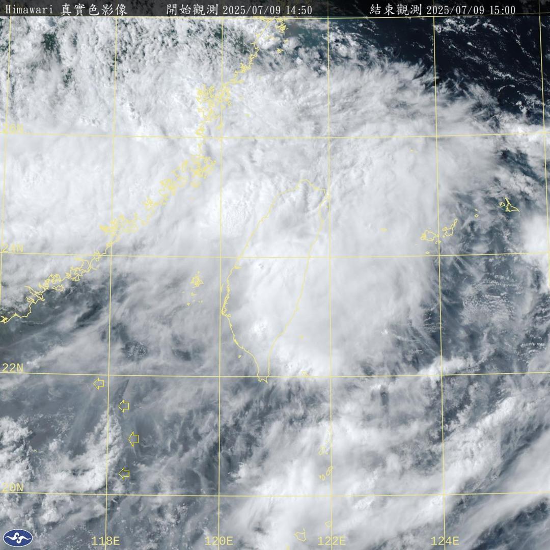 西南風的推進類似漲潮,南部雨勢還會持續。(圖/翻攝自鄭明典臉書)