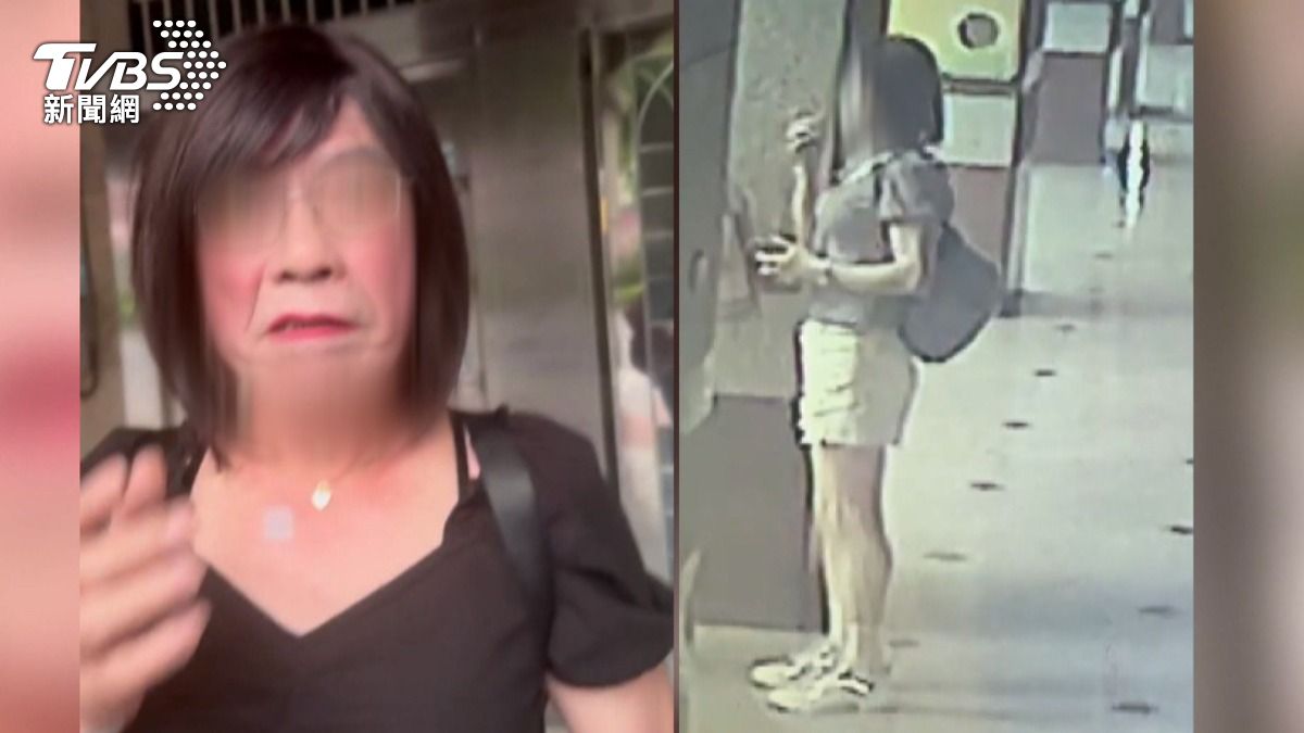 涉嫌偷拍男扮女裝嫌犯遭被害人對質畫面(圖/TVBS)