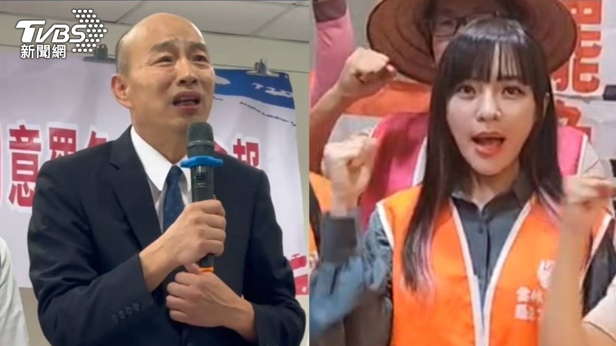 韓國瑜、黃捷分別為反罷免,以及同意罷免丁學忠現身雲林。(圖/TVBS)