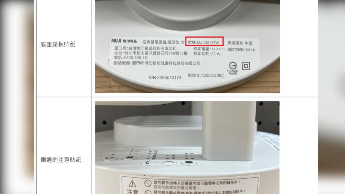 無印良品提醒消費者確認自家產品是否為回收型號。(圖/翻攝自無印良品官網)