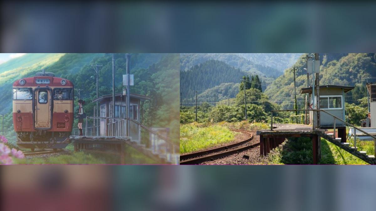 新海誠超夯電影《你的名字》中的前田南駅。(圖/翻攝自Anitabi)