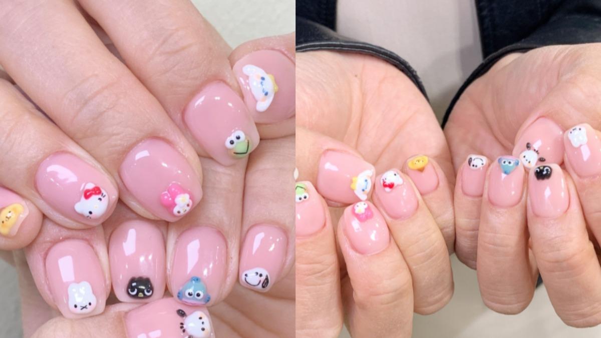三麗鷗美甲推薦:三麗鷗大集合。(圖/翻攝自IG@gomgomnail)