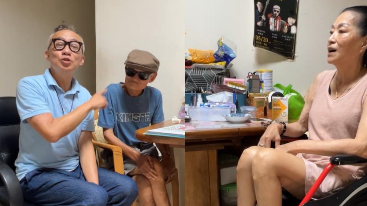 許常德(左圖左)前往李炳輝家中直播。(圖/翻攝自許常德的地下手記臉書)